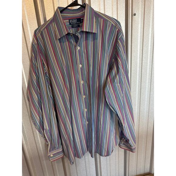 Polo Ralph Lauren Curham Classic Fit Button Up Mens Multicolor Size 17.5/XL - Picture 1 of 5